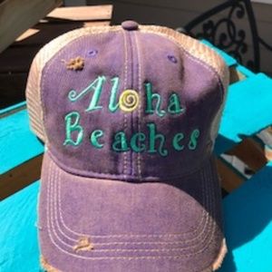 Aloha Beaches embroidered trucker cap hat